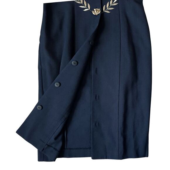 Vintage Ann Tobias  Dress Womens Size 8 Blue Long Sleeve Button Down Midi U.S.A. - Picture 5 of 9